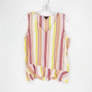 a.n.a. A New Approach Sleeveless Stripe V-Neck Top Size XL